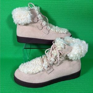 Vionic NEW Splendid Oak Sand Fur Wool Lined Women's Booties Sz 8